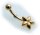 Piercing Bauchnabel Stern matt echt Gold 750 Banane Gelbgold gebogene Stäbe