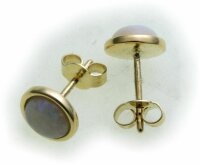 Damen Ohrringe echt Opal 6 mm echt Gold 333 Stecker Gelbgold Ohrstecker Qualität