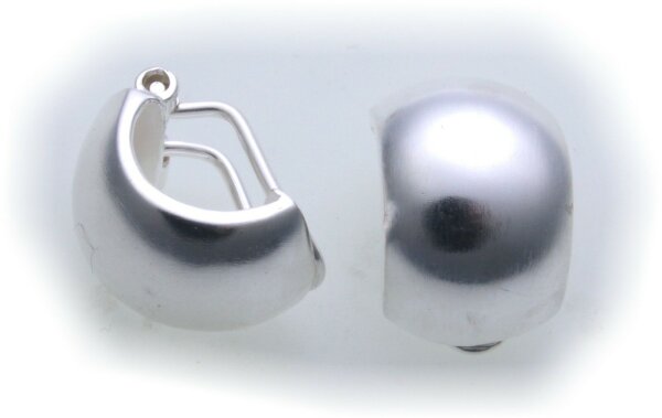 Damen Ohrringe echt Silber 925 Clip mattiert gute Qualität Ohrclip Sterlingilber