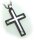 Anhänger Kreuz aus Edelstahl schwarz matt und Glanz Bicolor Qualität Neu
