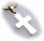 Anhänger Kreuz Gold 585 poliert 22 mm teilmatt. Gelbgold Unisex Qualität