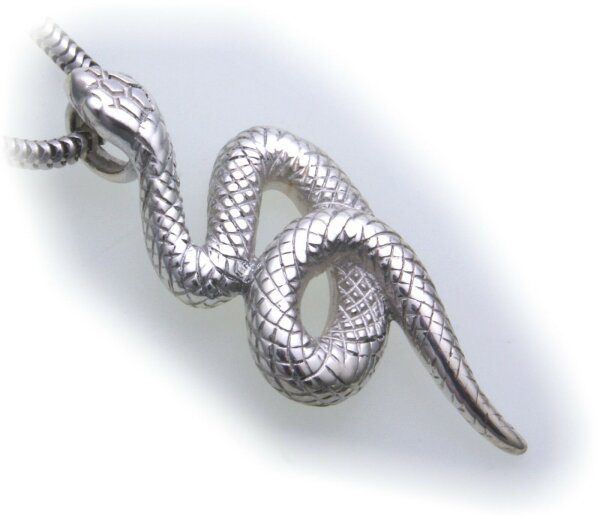 Anhänger Schlange in Silber 925 Schlangenanhänger Sterlingsilber Unisex Kobra