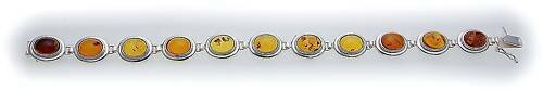 Armband echt Bernstein in Silber 925 Bernsteinarmband Sterlingsilber N2992 BE