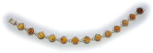 Armband echt Bernstein in Silber 925 Bernsteinarmband Sterlingsilber N2994 BE