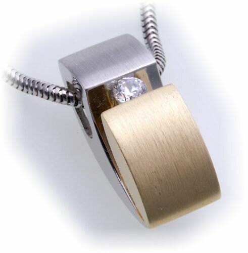 Damen Anhänger Brillant 0,12 ct echt Weißgold 585 massiv Diamant Gold