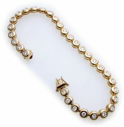 Damen Armband Brillant 2,20 ct SI Gold 585 Tennisarmband Diamant