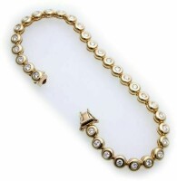 Damen Armband Brillant 2,20 ct SI Gold 585 Tennisarmband Diamant Gelbgold Tennis
