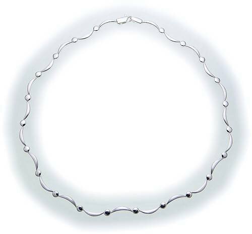 Damen Collier in Silber 925 massiv 45 cm teilmatt Sterlingsilber