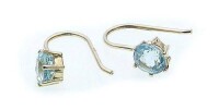 Damen Ohrringe Hänger Gold 585 mit Blautopas Gelbgold Qualität Ohrhänger