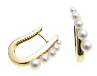 Damen Ohrringe Klapp Creolen Gold 333 Perlen 2,5- 4,5 mm...
