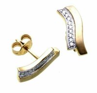 Damen Ohrringe Ohrstecker Gold 333 Gelbgold Brillant 0,09 ct Diamant Stecker