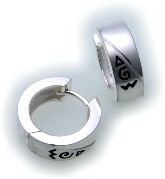 Damen Ohrringe Klapp Creolen echt Silber 925 Sterlingsilber 15 mm Z2208