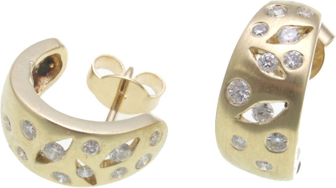 14K Gelbgold Lab Created 0,50 Ct Rundschliff Zertifizierter Diamant Ohrstecker