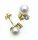 Damen Ohrringe Ohrstecker Gold 585 Gelbgold  Brillant 0,16ct Perlen 7mm Diamant