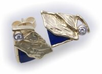 Damen Ohrringe Ohrtecker Lapis m Brillant 0,02ct echt...