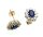 Damen Ohrringe Saphir Diamant 0,60 ct Gold 585 14kt Ohrstecker Gelbgold Brillant