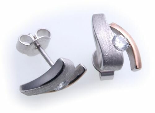 Damen Ohrringe Stecker Brillant 0,12ct Weißgold 585 Diamant Ohrstecker Gold er-