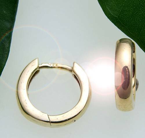 Damen Ohrringe Klapp Creolen Gold 333 gewölbt schwer 12 mm Gelbgold Qualität