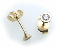 Damen Ohrringe Stecker Gold 585 Brillant 0,16 SI Diamant...