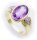 Damen Ring echt Amethyst 12 x 8 Brillant 0,008ct echt Gold 585 14kt Gelbgold