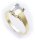 Damen Ring echt Aquamarin 8 x 6 Rechteck  Gold 585 Gelbgold