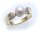 Damen Ring echt Gold 585  Perlen 7,5 mm  Brillant 0,01 Gelbgold Diamant