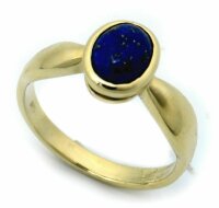 Damen Ring echt Lapislazuli  8 x 6 echt Gold 333 Zarge Gelbgold Qualität Lapis