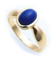 Damen Ring echt Lapislazuli  8 x 6 echt Gold 333 Zarge Gelbgold Qualität Lapis