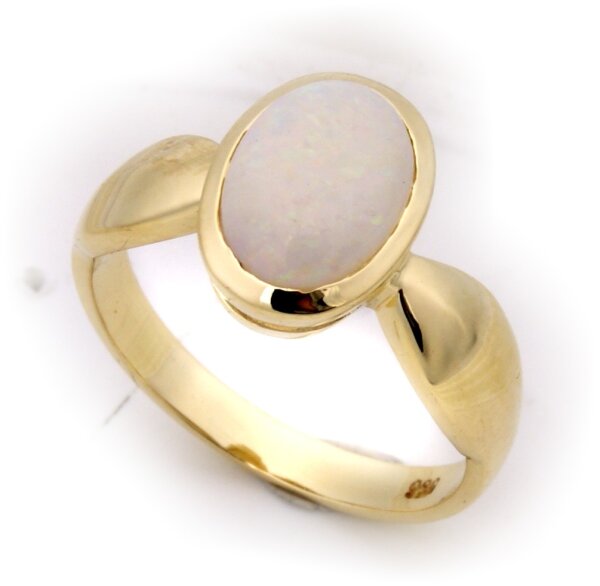 Damen Ring echt Opal 10 x 7 echt Gold 333 Zarge Gelbgold