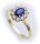Damen Ring echt Safir 6 x 4 echt Gold 333 Zirkonia Gelbgold Saphir 8 karat Neu