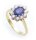 Damen Ring echt Safir 7 x 5 echt Gold 333 mit Zirkonia Gelbgold Saphir 8 karat