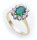 Damen Ring echt Smaragd 7 x 5 echt Gold 333 Zirkonia Gelbgold