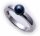 Damen Ring echt Weißgold 333 Perle grau 6,5 mm 8kt Gold Perlen Zuchtperle Neu