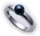 Damen Ring echt Weißgold 585 Perle grau 6,5 mm 14kt Gold Perlen Qualität