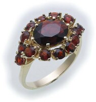 Damen Ring Granat in Gold 333 Granatring alle Weiten 8kt Qualität Gelbgold Rot