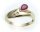 Damen Ring Rubin 6 x 4 echt Gold 585 Brillant 0,02ct Gelbgold Qualität Diamant