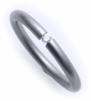 Damenring Ring Edelstahl Brillant 0,05ct Spannring