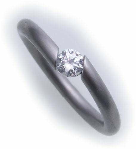 Damenring Ring Edelstahl m Zirkonia Spannringoptik matt Diamant Neu D1016 ZI