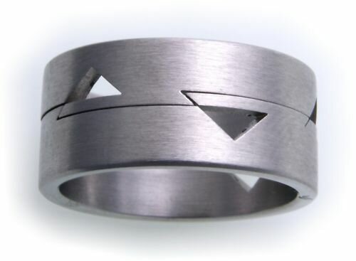 Damenring Ring in Edelstahl mattiert beweglich eingeh. D1029