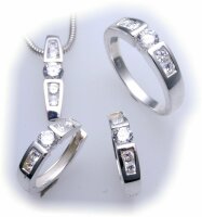 exkl. Damen Ohrringe Creolen echt Silber 925 mit Zirkonia Glanz  Sterlingsilber