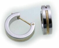 Ohrringe Creolen aus Edelstahl m Gold Damen Herren 14mm...