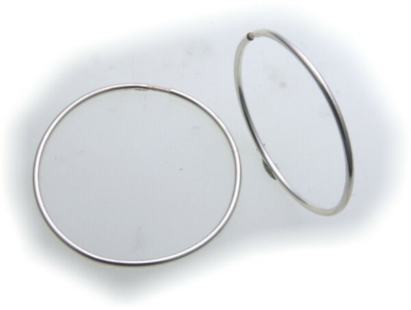 Ohrringe Creolen echt Silber 925 32 mm Rohrform 1,3 mm Sterlingsilber Unisex