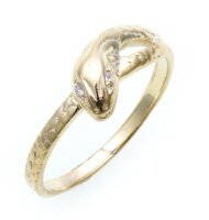 Schlangenring echt Gold 585 mit Zirkonia Ring Schlange...