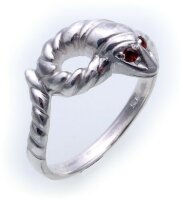 Schlangenring echt Silber 925 Rubin Ring Schlange...
