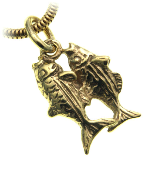 Anhänger Sternzeichen Fische echt Gold 585 massiv Tierkreiszeichen klein 14kt