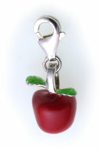 Charm Apfel rot echt Silber 925 Bettelarmband Charms Sterlingsilber Qualität