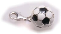 Charm Fußball schwarz-weiß Silber 925...