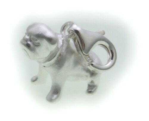 Charm Mops echt Silber 925 Bettelarmband Hund Sterlingsilber Qualität