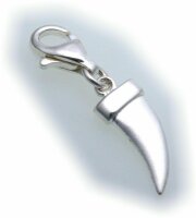 Charm Zahn echt Silber 925 matt Einhänger Charms...