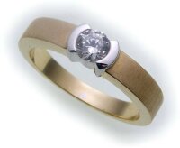 Damen Ring Bicolor Gold 585 Brillant 0,35ct SI Diamant 14kt  Gelbgold Qualität